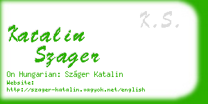katalin szager business card