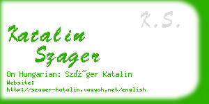 katalin szager business card